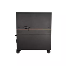 61 In. W X 23 In. D Heavy-Duty 17-Drawer Mobile Workbench Cabinet with Riser and Hutch in Matte Black