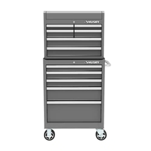27 In. 11-Drawer Tool Chest and Cabinet Combo in Glossy Gray