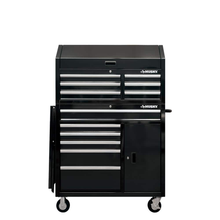 41 In. W X 24.5 in D Standard Duty 12-Drawer Rolling Tool Chest and Top Tool Cabinet with Side Table in Gloss Black