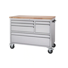 4 Ft. 7-Drawer Stainless Steel Workbench with Storage