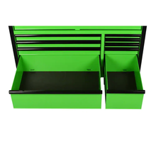 52 In. W X 24.5 In. D 10-Drawer Green Mobile Workbench Cabinet with Solid Wood Top