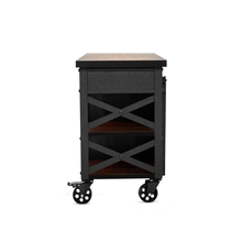 58 In. Farmhouse Bottom Cabinet with Wheels