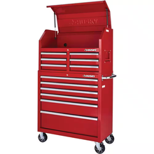 36 In. W 12-Drawer Gloss Red Combination Tool Chest and Cabinet Combo
