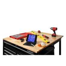 46 In.W X 51 In. D Standard Duty 9-Drawer Mobile Workbench with Solid Top Full Length Extension Table in Black
