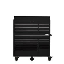 56 In. W X 22 In. D Heavy Duty 18-Drawer Combination Rolling Tool Chest and Top Tool Cabinet Set in Matte Black